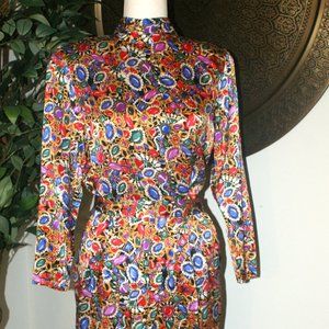 Talbot's 100% Silk Jeweled Skirt and Blouse - Size 6/8